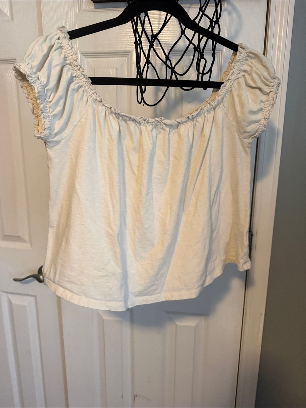 Off-Shoulder Cream Women's Top